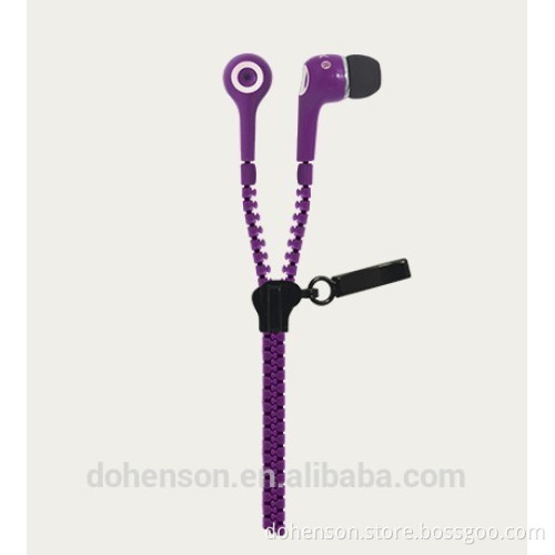 Cool Stereo Zipper Earphone for Mobile,PC,Portable Media Player